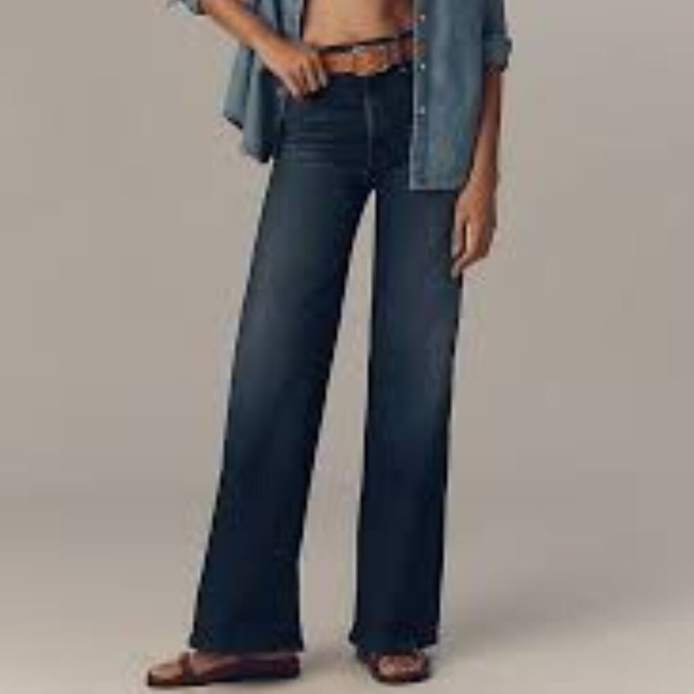 MOTHER The Hustler Roller Sneak High-Rise Wide-Leg Jeans